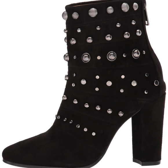 Badgley Mischka Shoes - BADGLEY MISCHKA KURT SUEDE LEATHER STUDDED BLACK BOOTIES NWT SZ 7